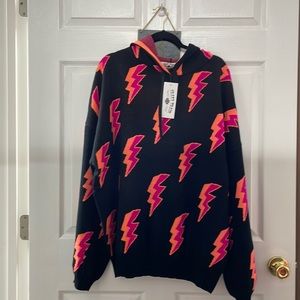Cool black lightning ⚡️ bolt over sized sweater/hoodie. 3X